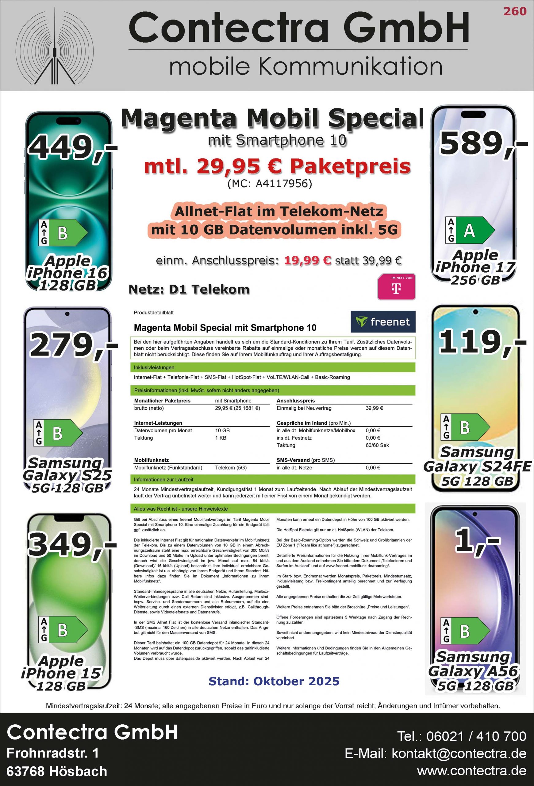 Magenta Mobil Special 5G H10 29,95 Okt 25 Kopie