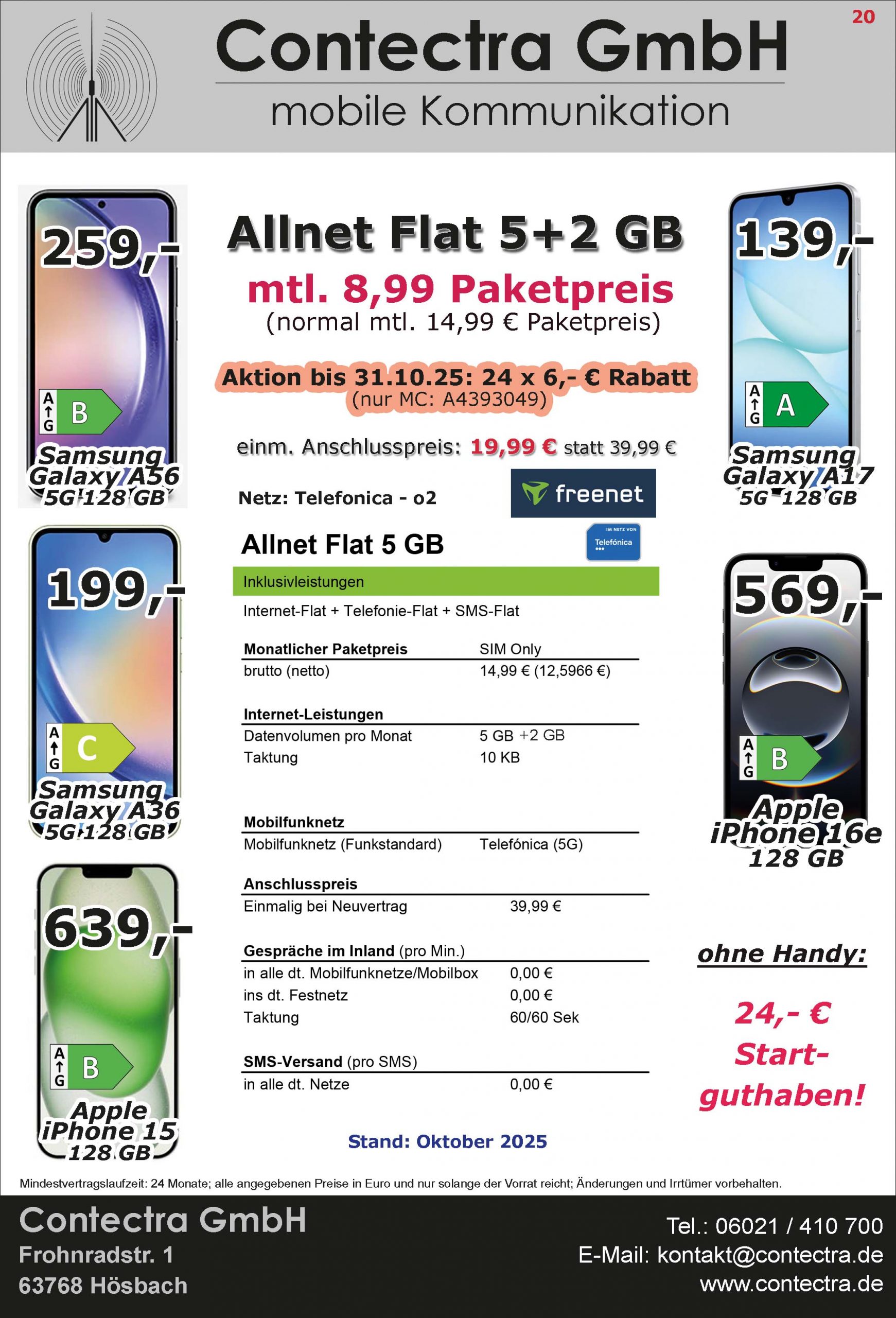 o2 Allnet Flat 5 GB 8,99 € Okt 25 Kopie