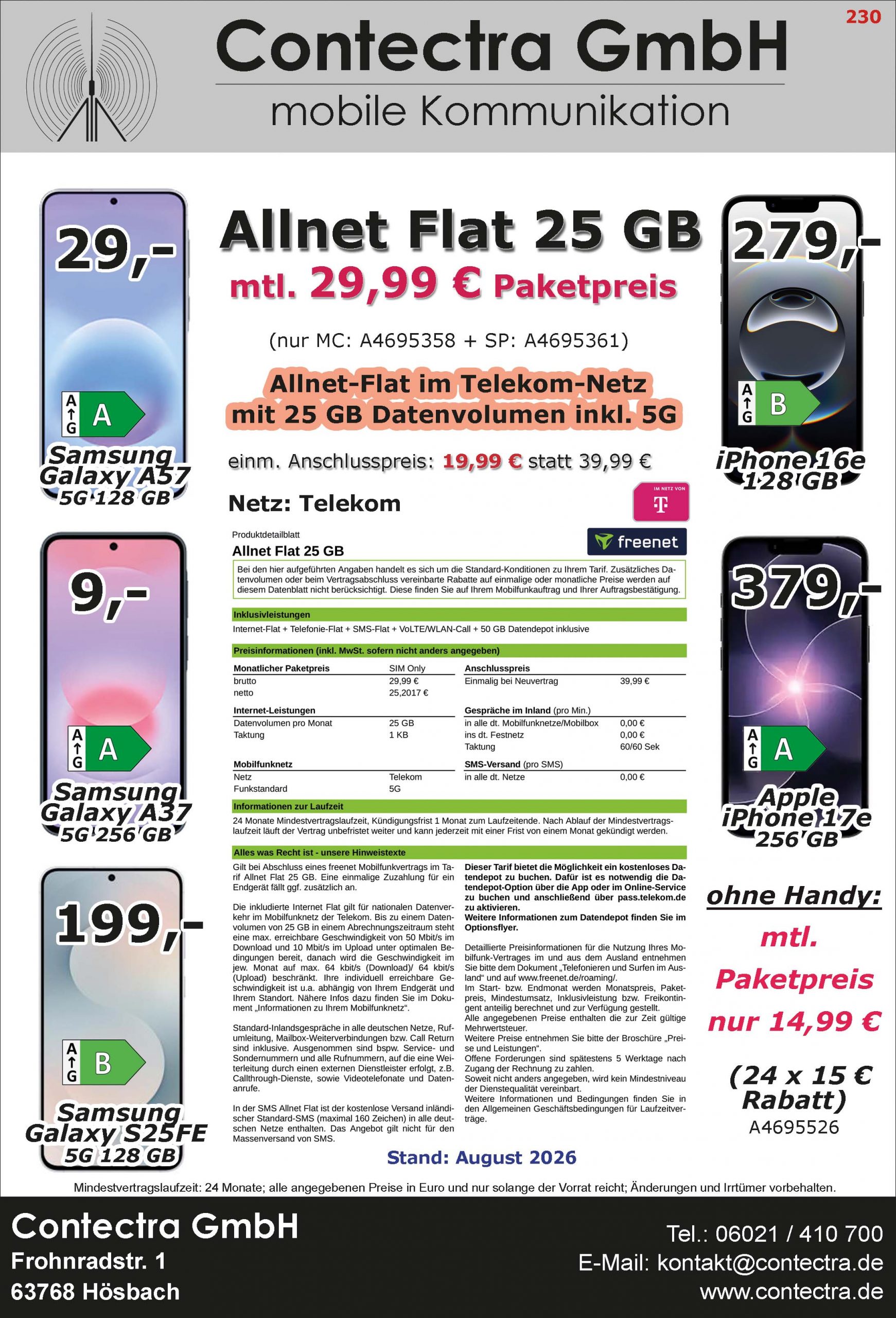 Allnet Flat 25 GB Telekom Aug 26